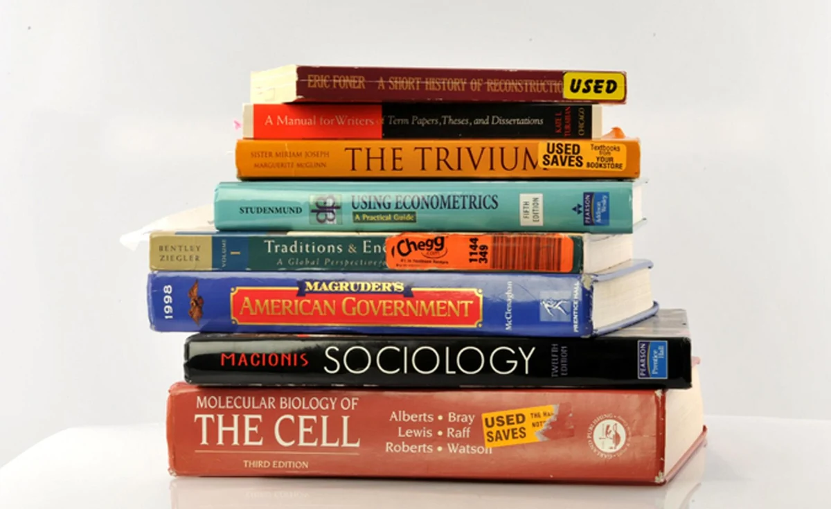 A shelf of quality-checked used textbooks