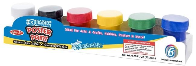 Basic Washable Poster Paint 6 pk.